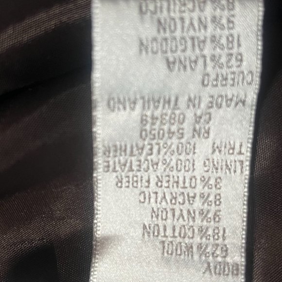 Jones New York WOOL BLEND JACKET with GENUINE LEATHER TRIM - SIZE 22WP - Picture 3 of 8